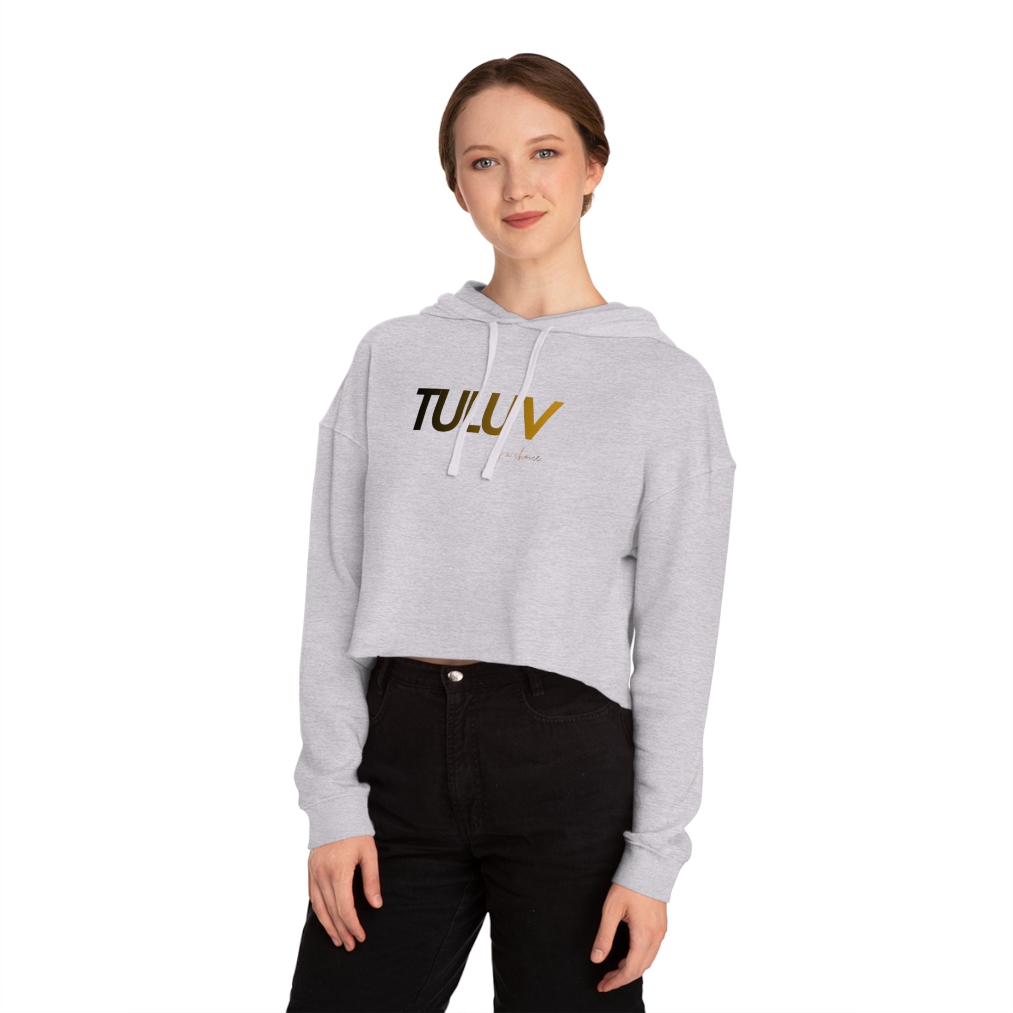 Tuluv Cropped Hoodie — Women's Minimal Logo Hooded Sweatshirt - TULUV