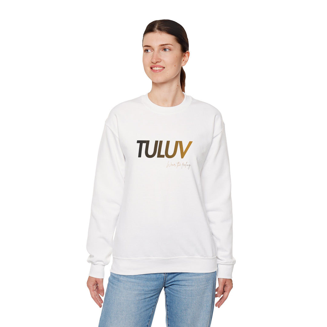 TULUV Logo Crewneck Sweatshirt — Minimalist White Pullover - TULUV