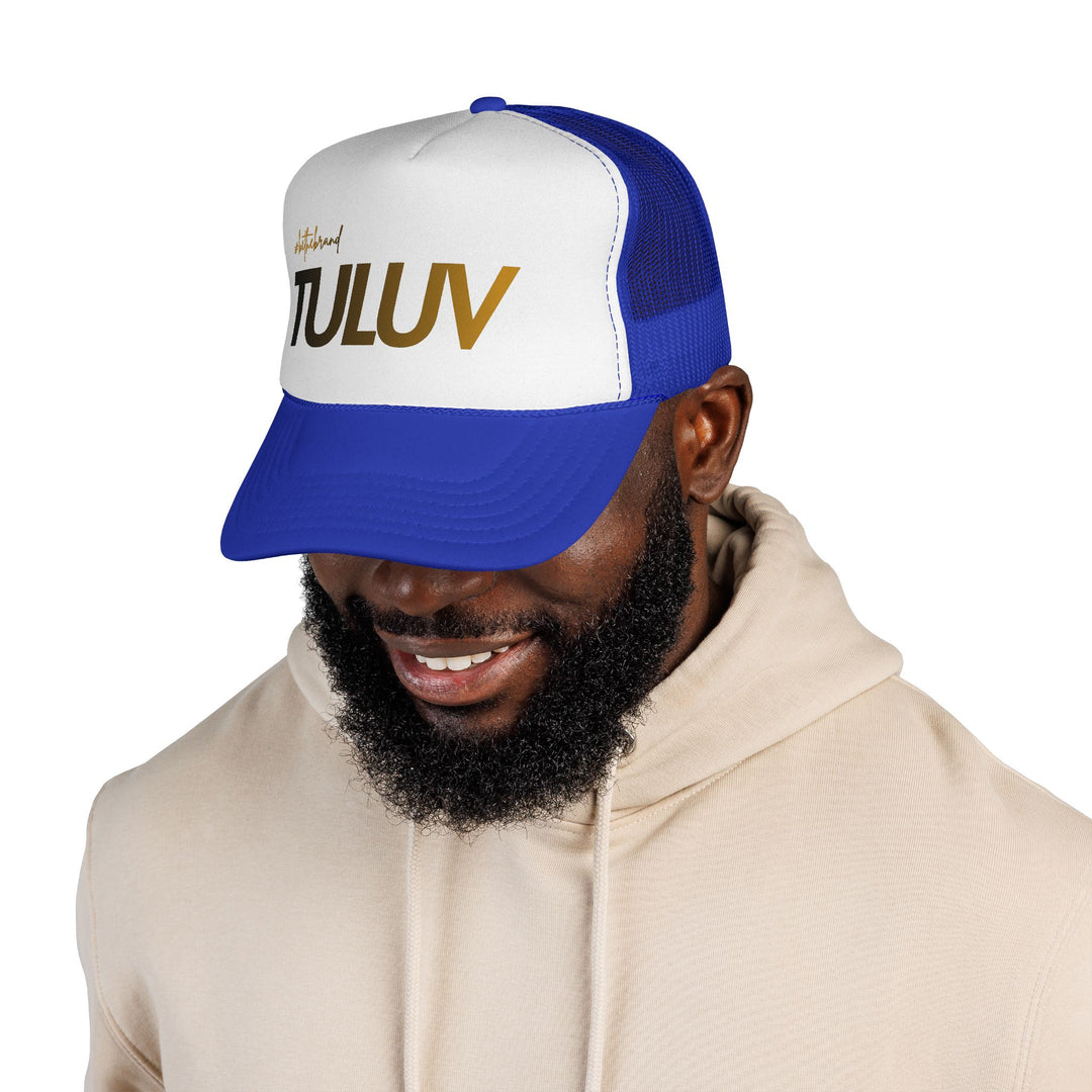 TULUV Trucker Cap — Retro Mesh Snapback Hat with Gold Script - TULUV