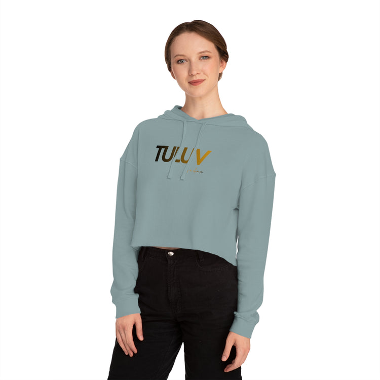 Tuluv Cropped Hoodie — Women's Minimal Logo Hooded Sweatshirt - TULUV