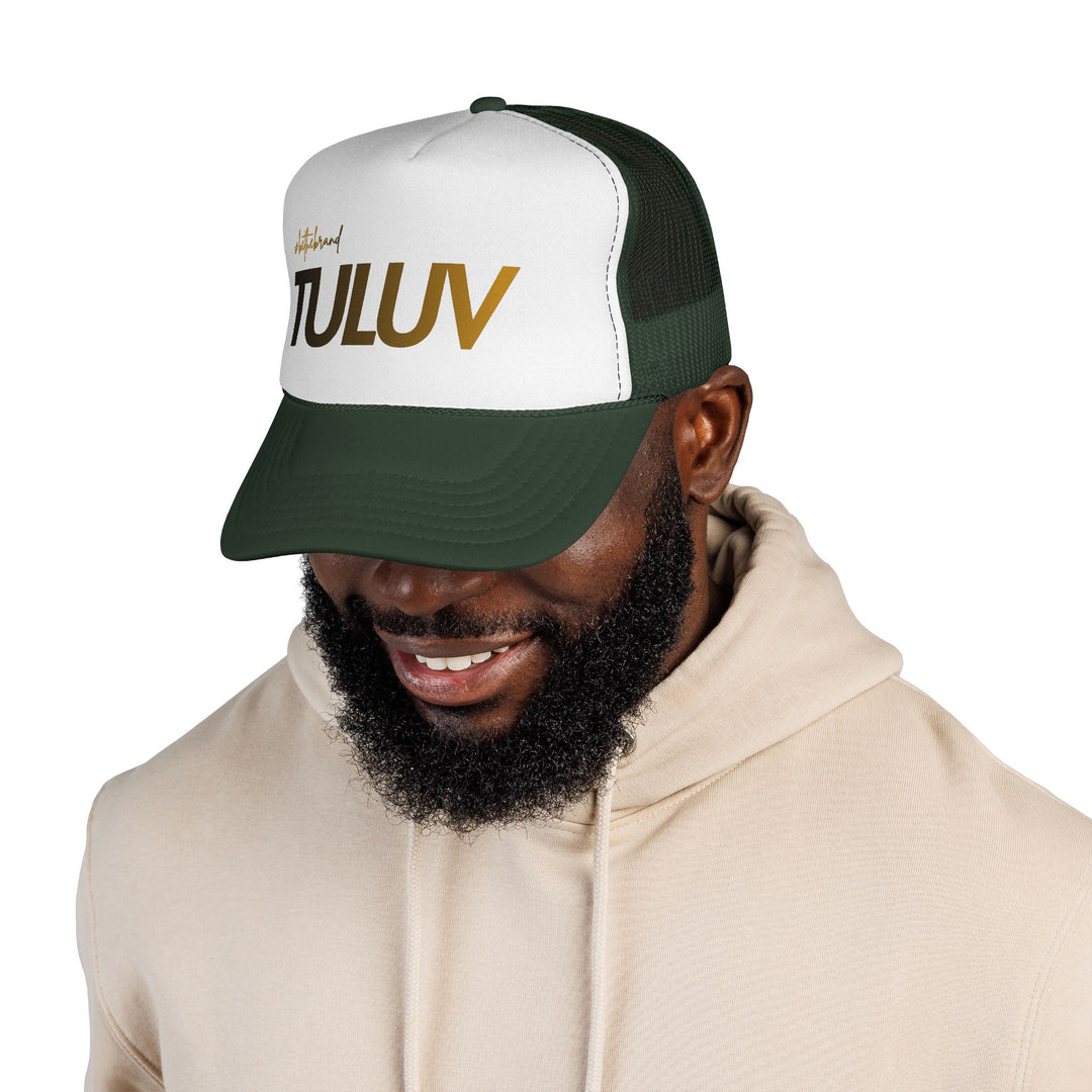 TULUV Trucker Cap — Retro Mesh Snapback Hat with Gold Script - TULUV