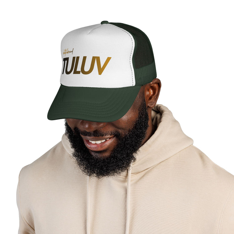 TULUV Trucker Cap — Retro Mesh Snapback Hat with Gold Script - TULUV