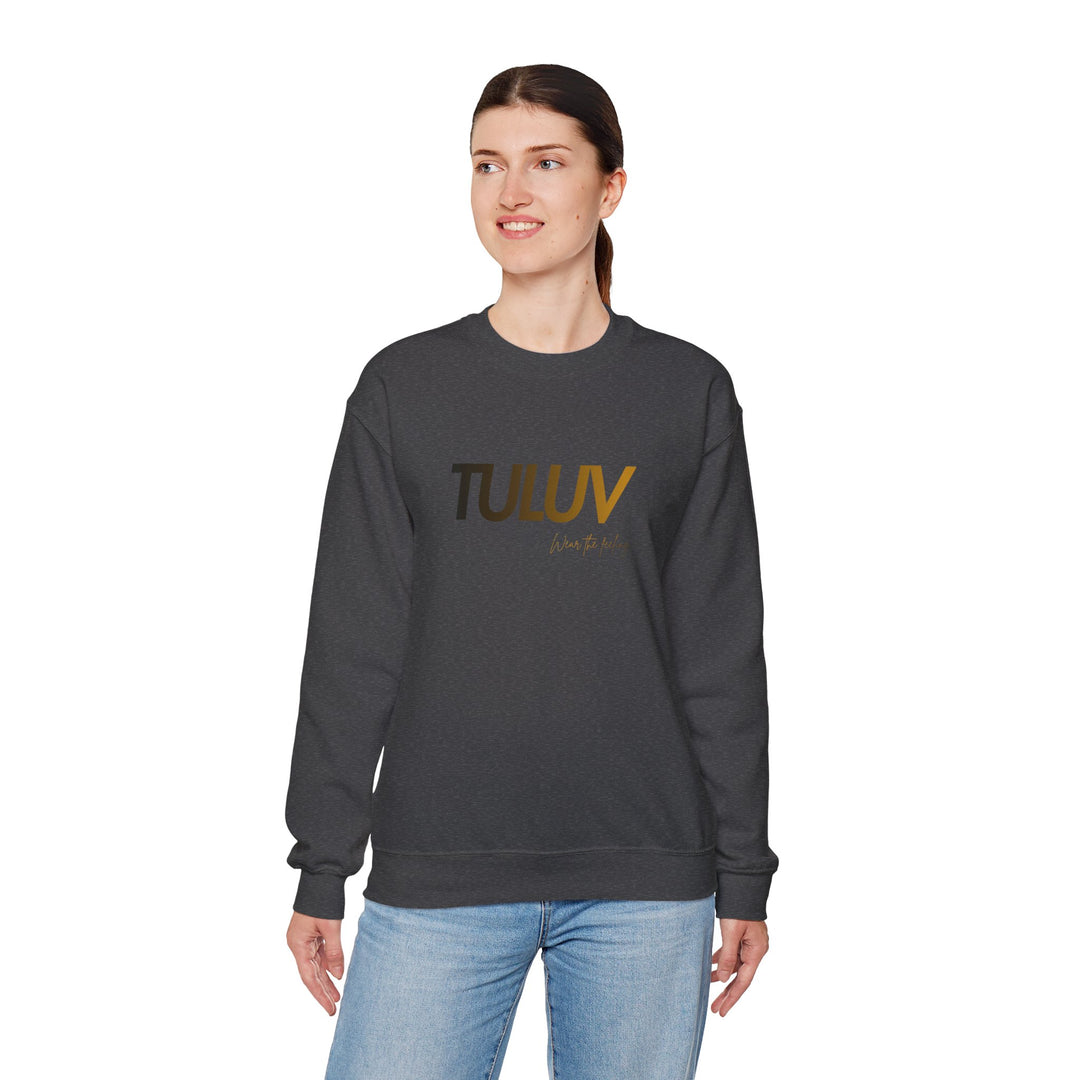 TULUV Logo Crewneck Sweatshirt — Minimalist White Pullover - TULUV