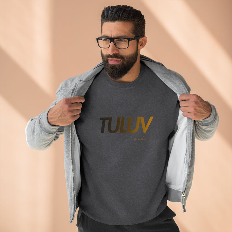 TULUV Minimal Logo Crewneck Sweatshirt — Casual Lightweight Pullover - TULUV