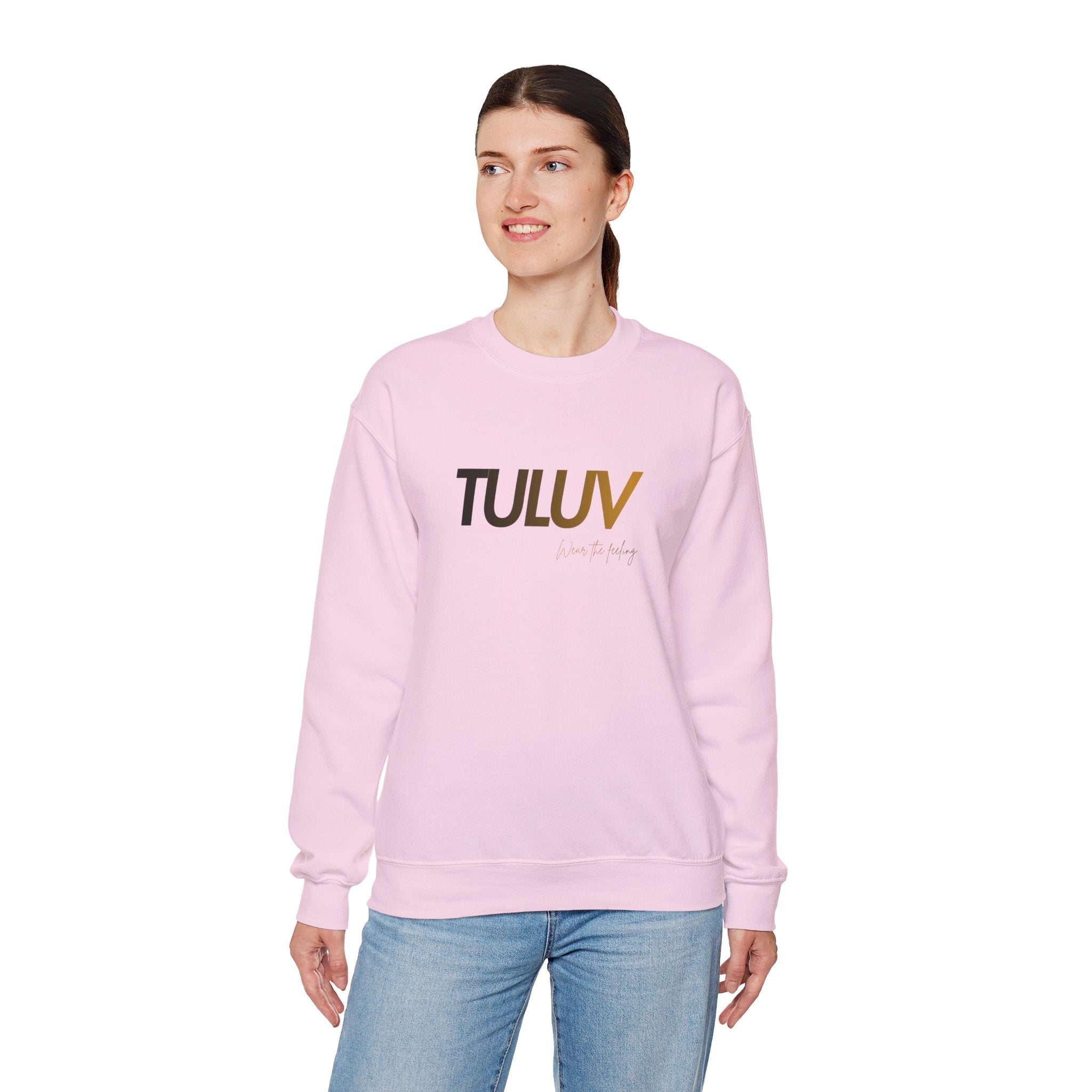 TULUV Logo Crewneck Sweatshirt — Minimalist White Pullover - TULUV