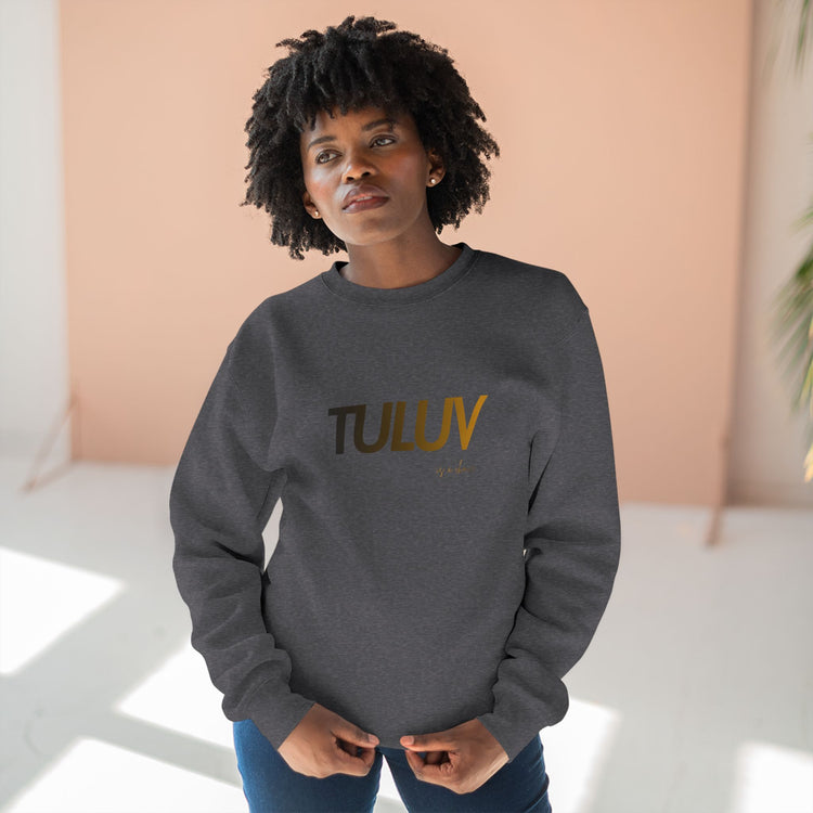 TULUV Minimal Logo Crewneck Sweatshirt — Casual Lightweight Pullover - TULUV