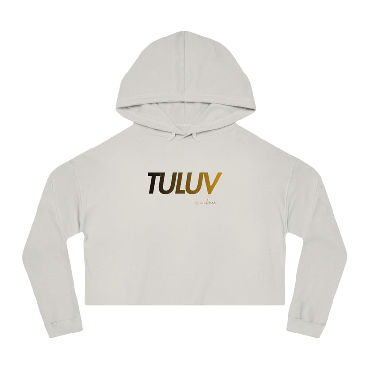 Tuluv Cropped Hoodie — Women's Minimal Logo Hooded Sweatshirt - TULUV