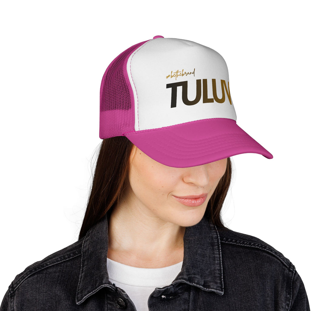 TULUV Trucker Cap — Retro Mesh Snapback Hat with Gold Script - TULUV