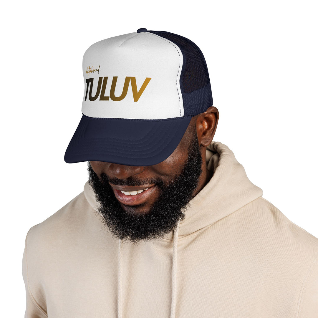 TULUV Trucker Cap — Retro Mesh Snapback Hat with Gold Script - TULUV