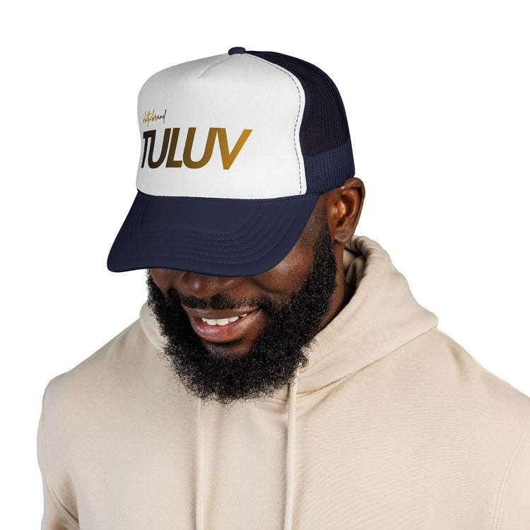 TULUV Trucker Cap — Retro Mesh Snapback Hat with Gold Script - TULUV