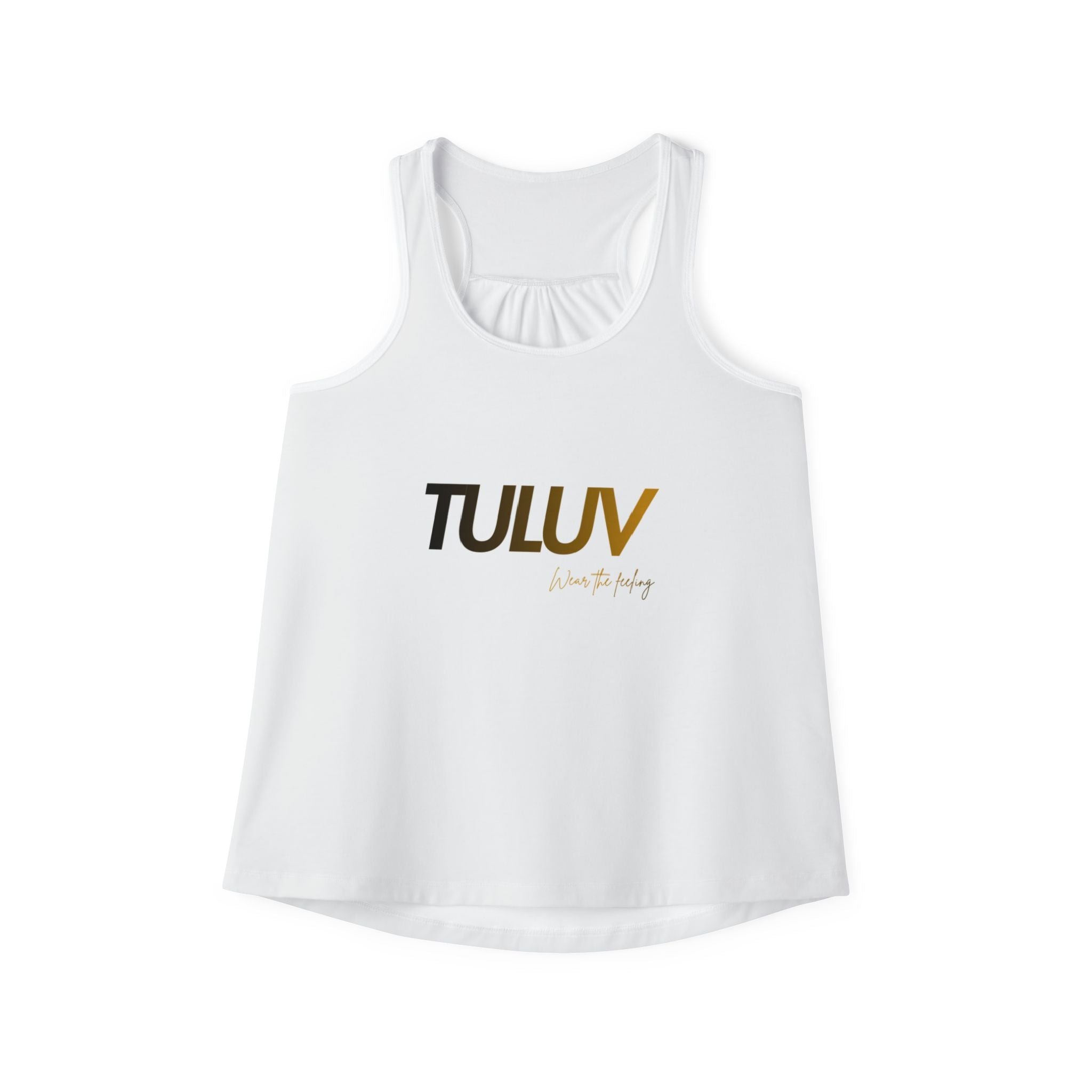 Women's Tank Top - Bold "TULUV" Logo Racerback Tank, Minimal Athletic Style - TULUV