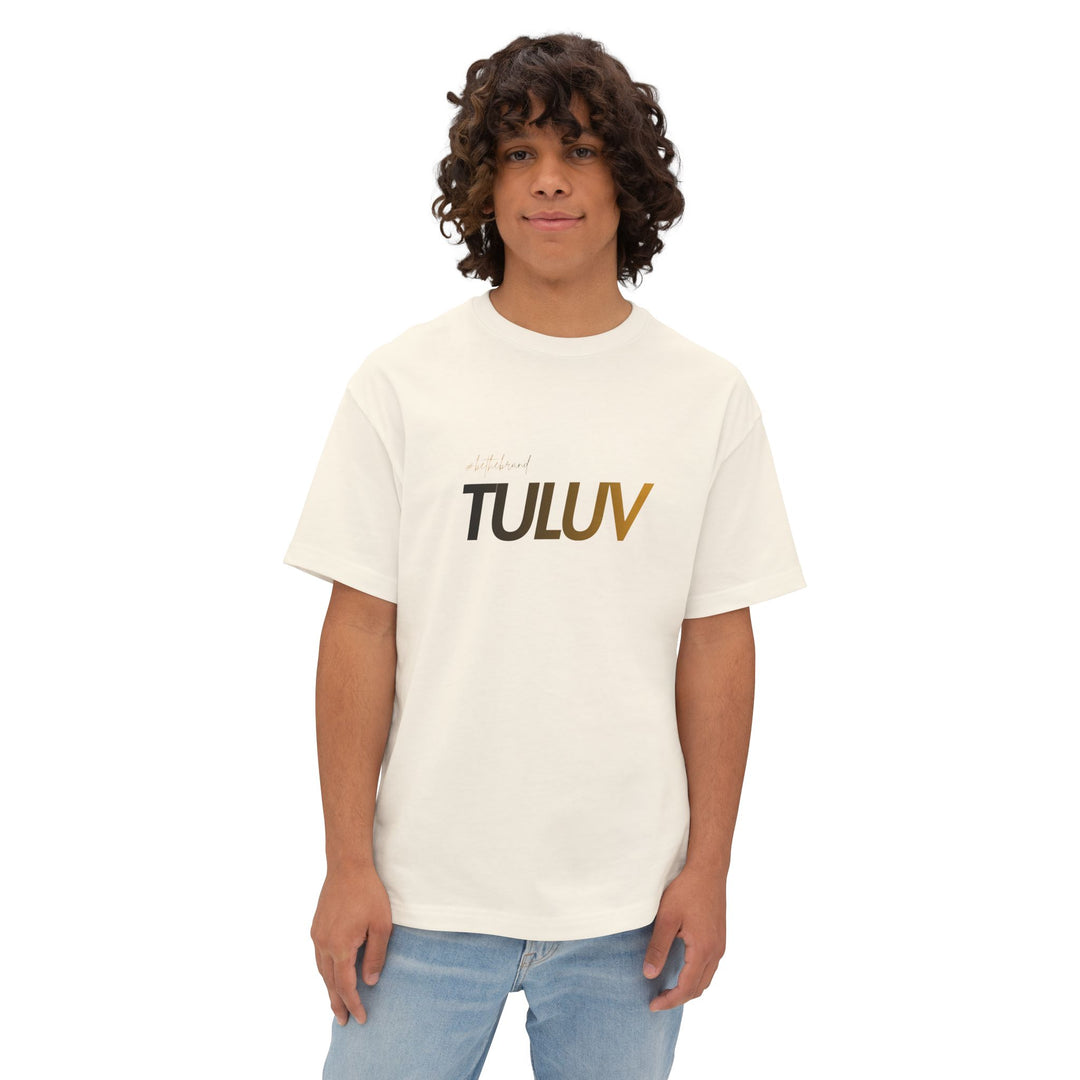 Tee — Minimal "TULUV" Logo Oversized Boxy T-Shirt - TULUV