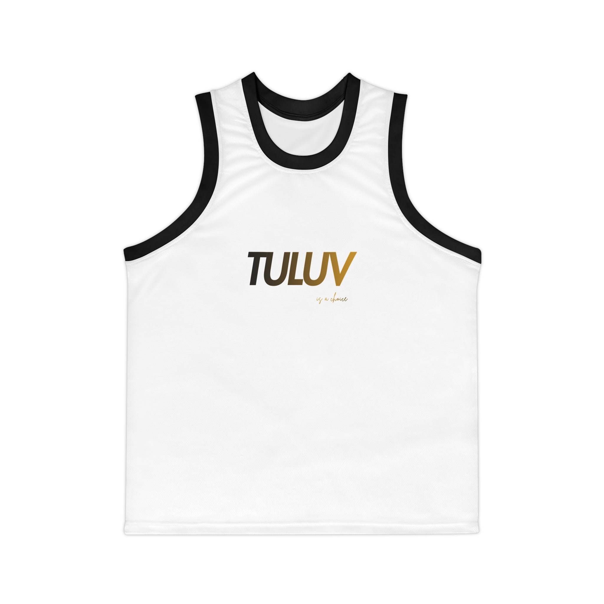 TULUV Logo Basketball Jersey — White Ringer Tank Top - TULUV