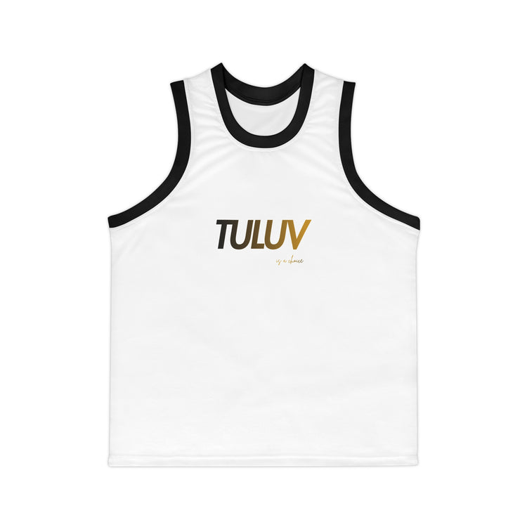 TULUV Logo Basketball Jersey — White Ringer Tank Top - TULUV