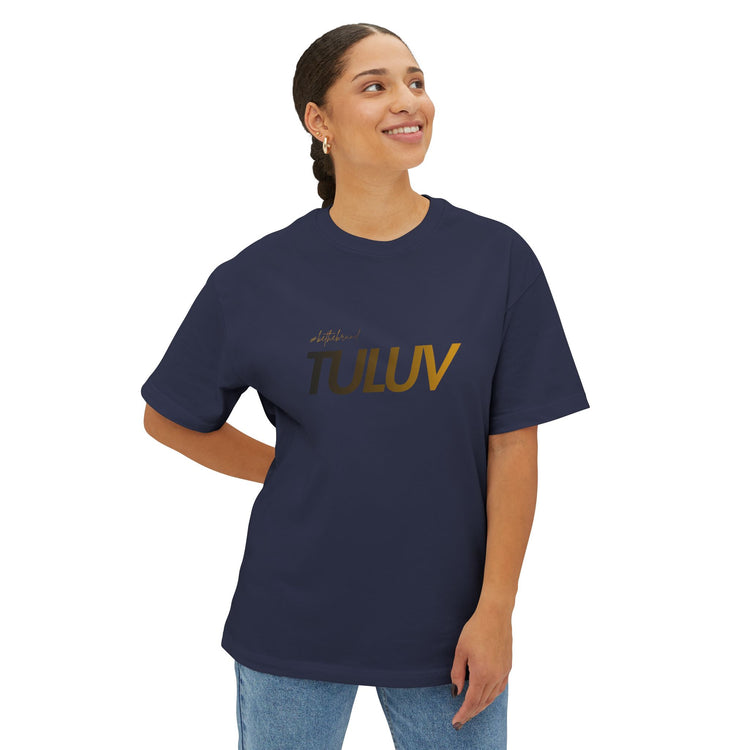 Tee — Minimal "TULUV" Logo Oversized Boxy T-Shirt - TULUV