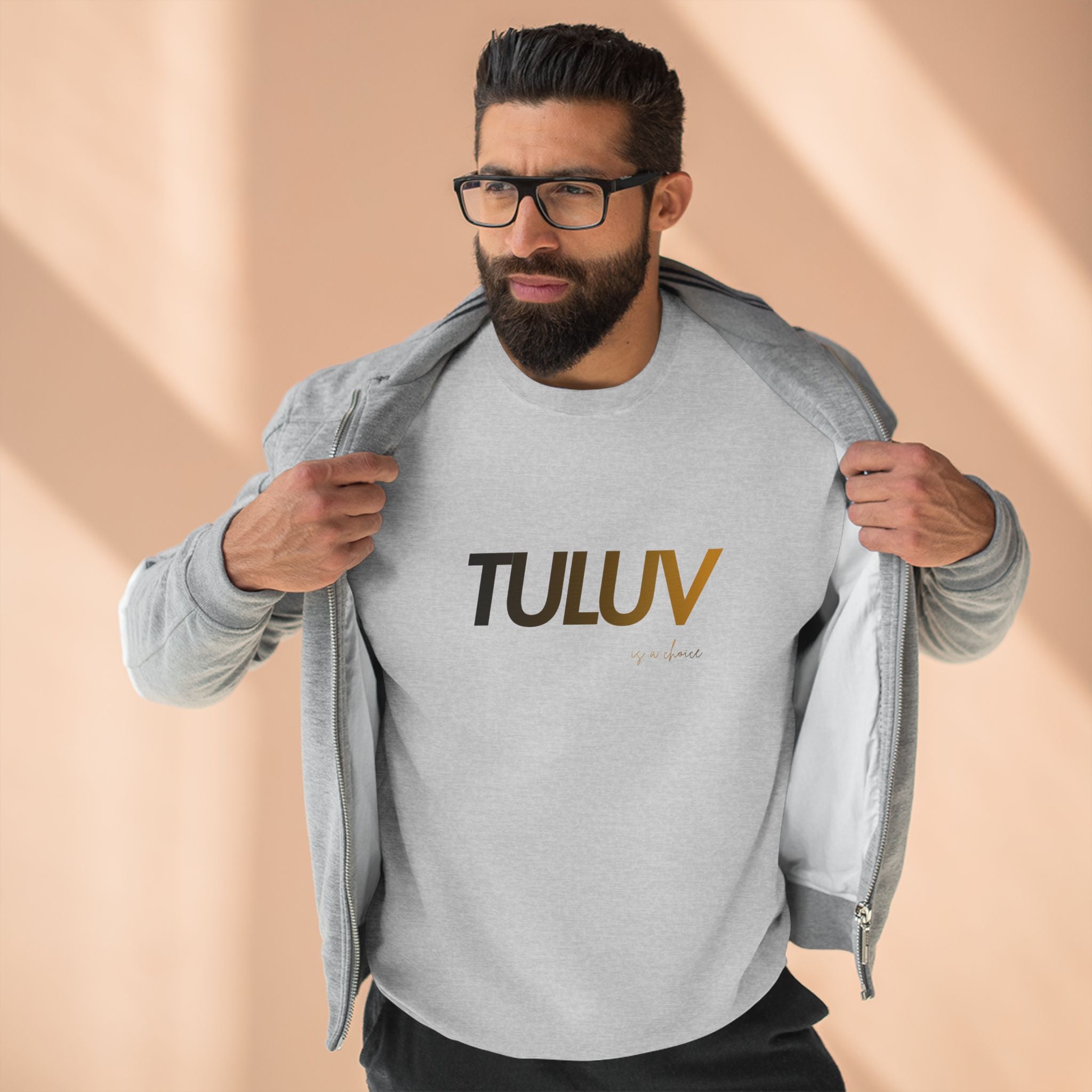 TULUV Minimal Logo Crewneck Sweatshirt — Casual Lightweight Pullover - TULUV