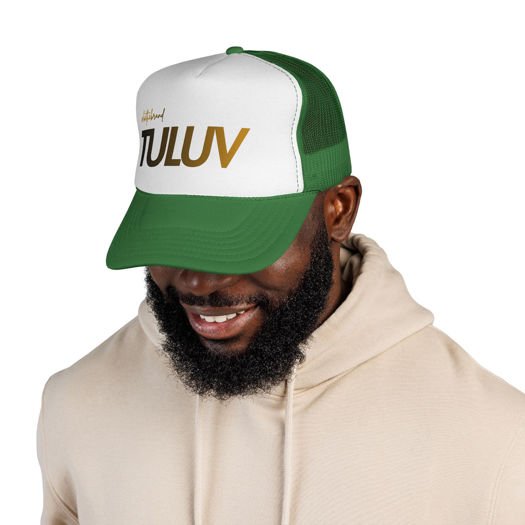 TULUV Trucker Cap — Retro Mesh Snapback Hat with Gold Script - TULUV