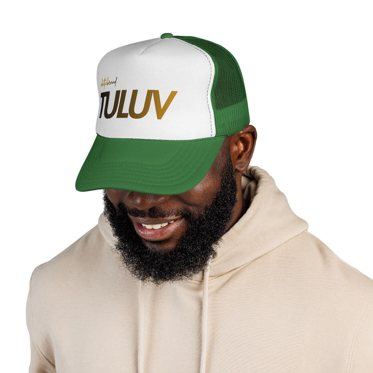 TULUV Trucker Cap — Retro Mesh Snapback Hat with Gold Script - TULUV
