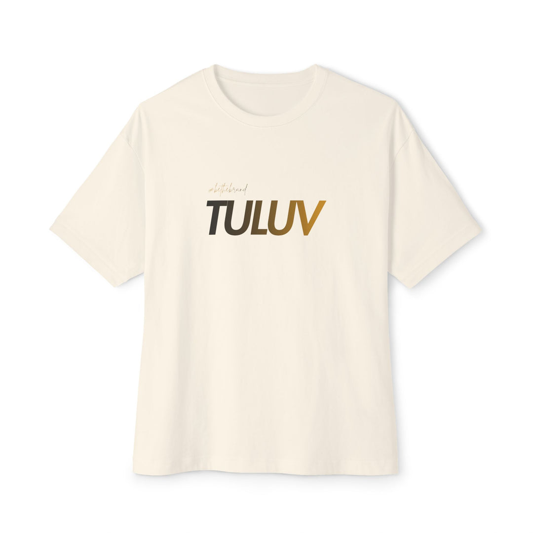 Tee — Minimal "TULUV" Logo Oversized Boxy T-Shirt - TULUV
