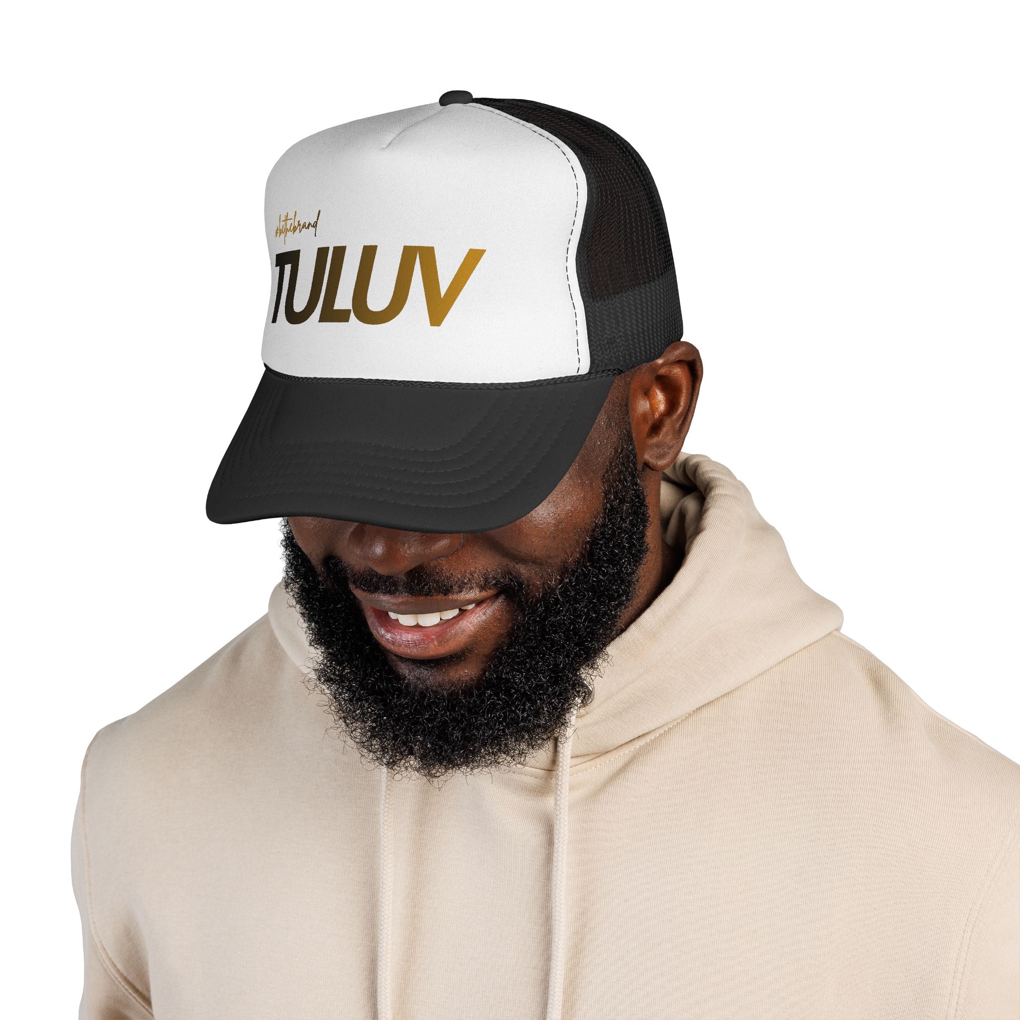 TULUV Trucker Cap — Retro Mesh Snapback Hat with Gold Script - TULUV