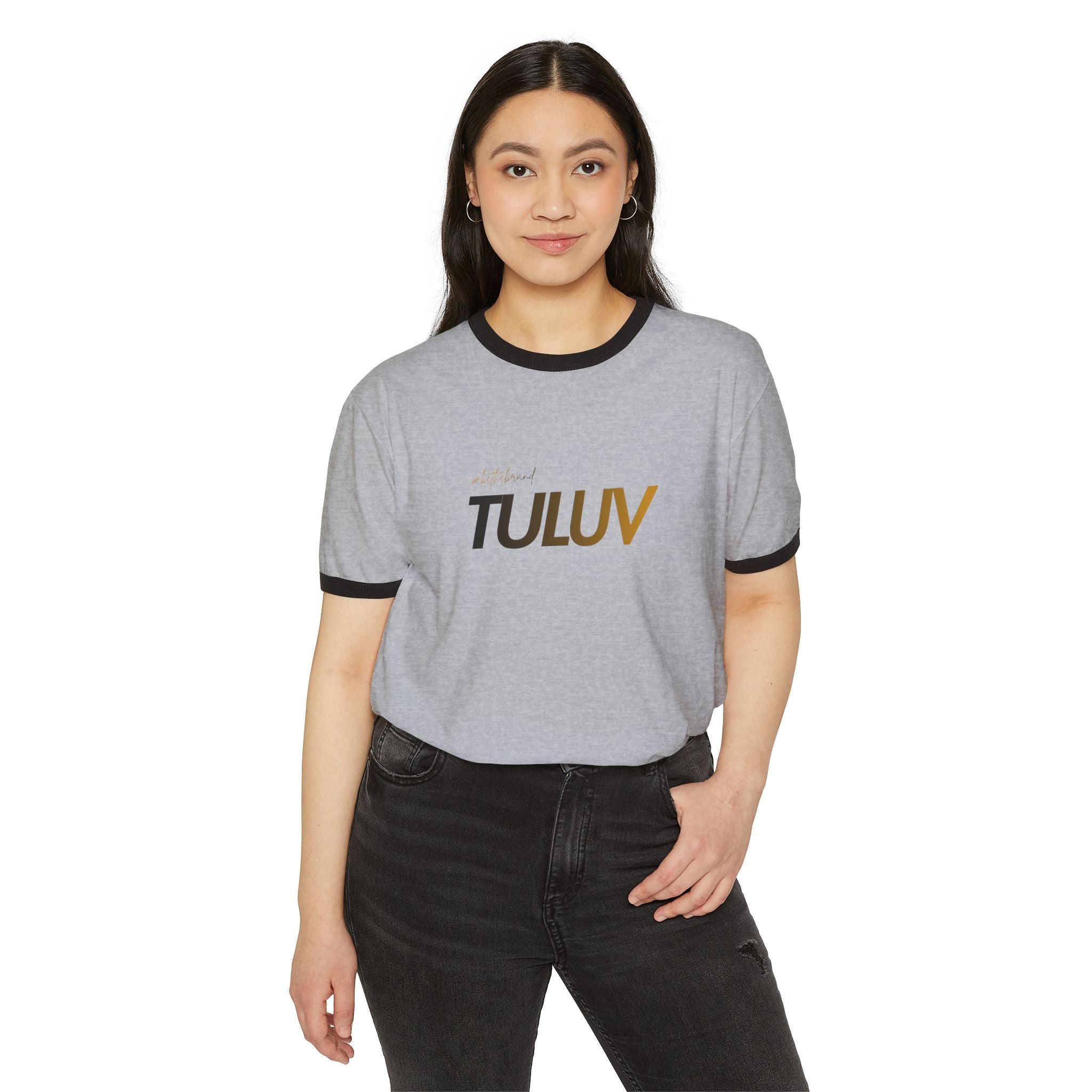 T-Shirt — Retro Ringer Tee with "TULUV" Logo - TULUV