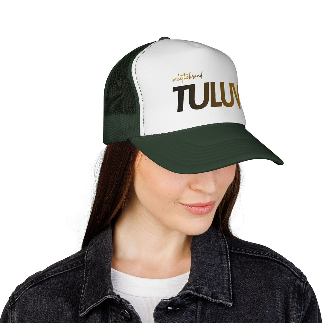 TULUV Trucker Cap — Retro Mesh Snapback Hat with Gold Script - TULUV