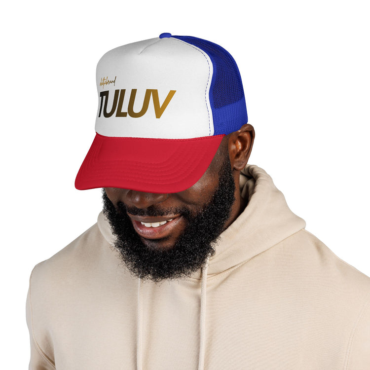 TULUV Trucker Cap — Retro Mesh Snapback Hat with Gold Script - TULUV