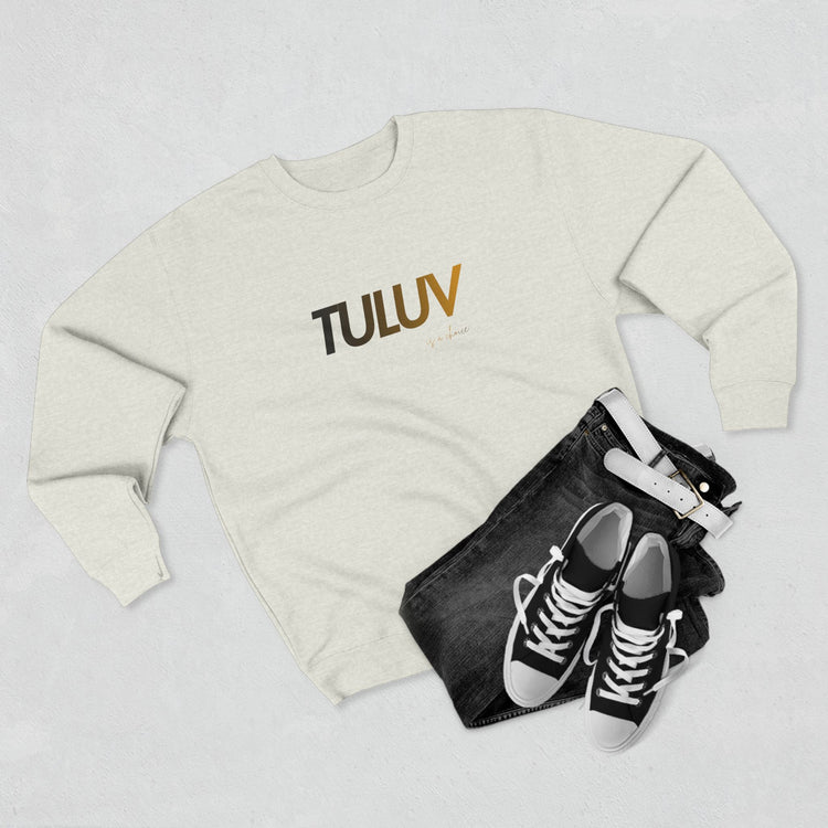 TULUV Minimal Logo Crewneck Sweatshirt — Casual Lightweight Pullover - TULUV