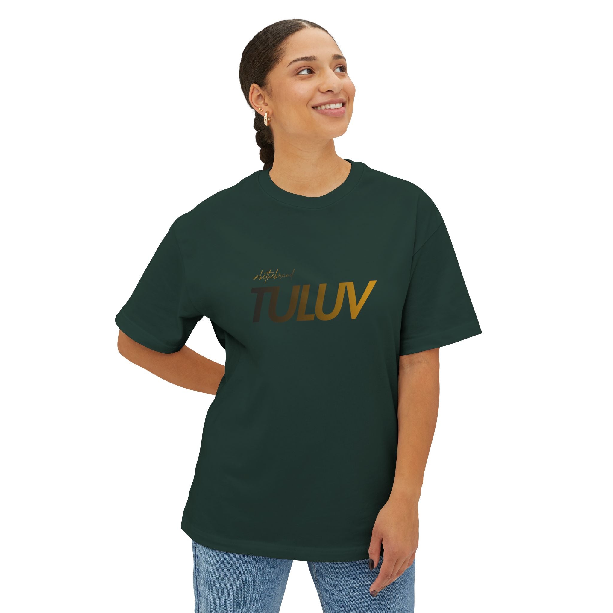 Tee — Minimal "TULUV" Logo Oversized Boxy T-Shirt - TULUV