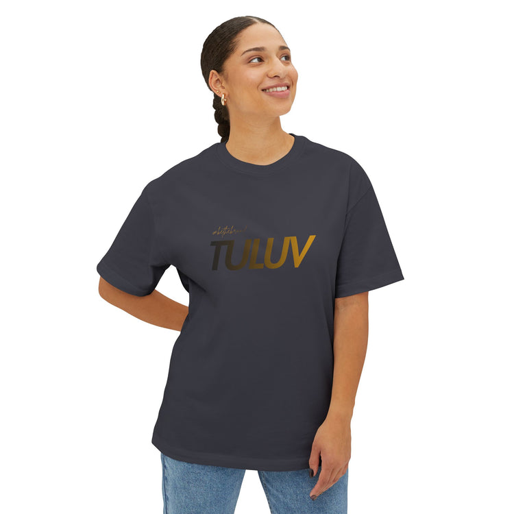 Tee — Minimal "TULUV" Logo Oversized Boxy T-Shirt - TULUV