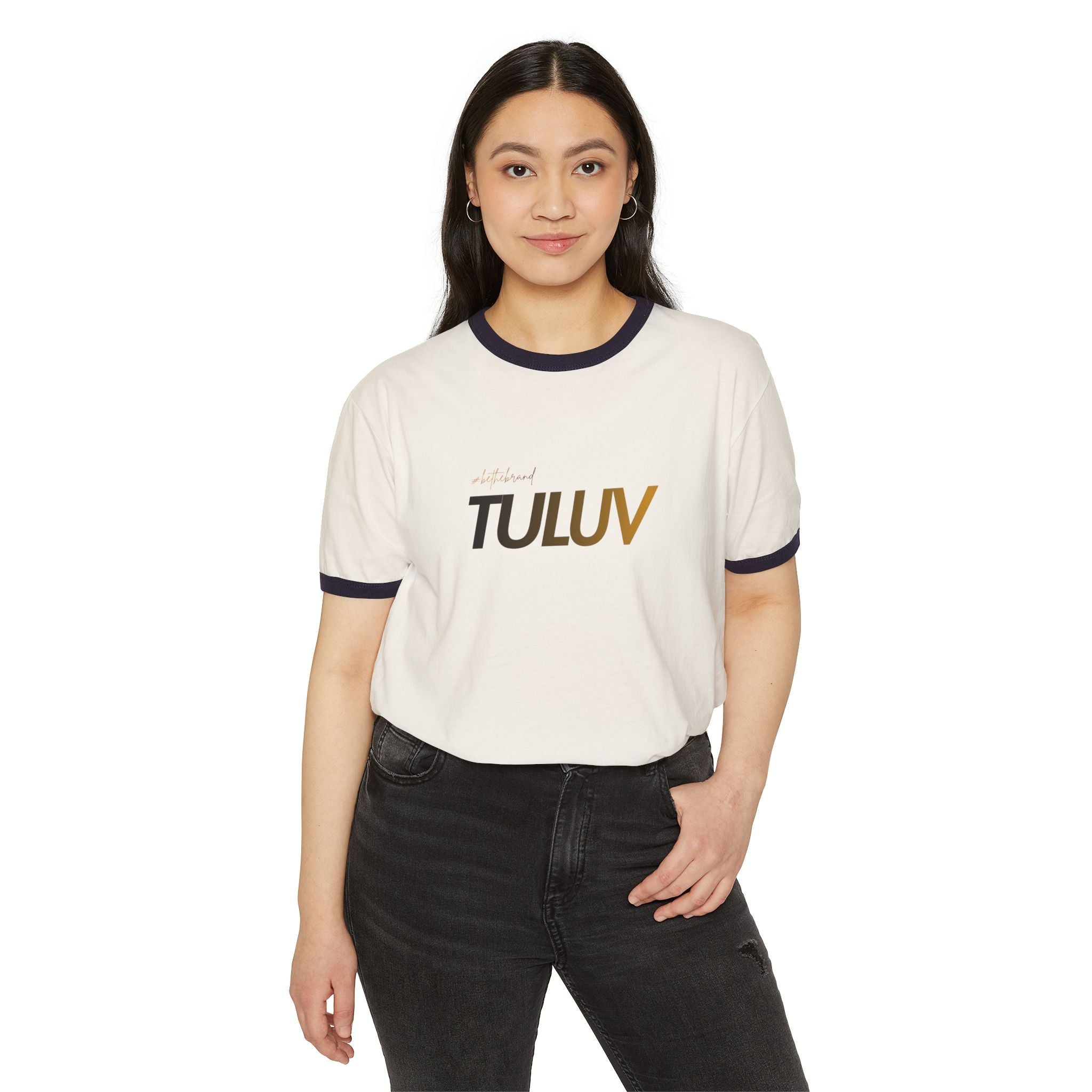 T-Shirt — Retro Ringer Tee with "TULUV" Logo - TULUV