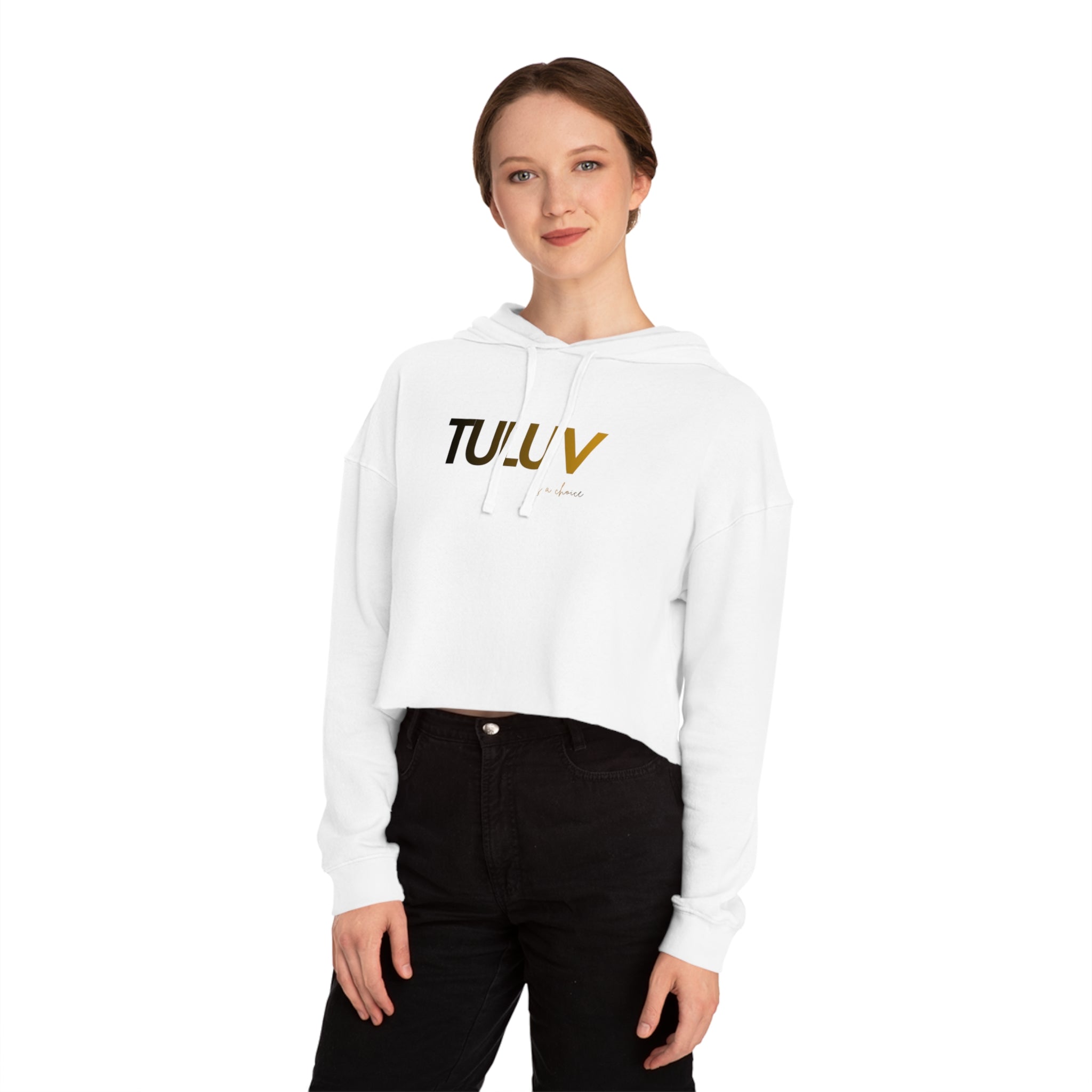 Tuluv Cropped Hoodie — Women's Minimal Logo Hooded Sweatshirt - TULUV