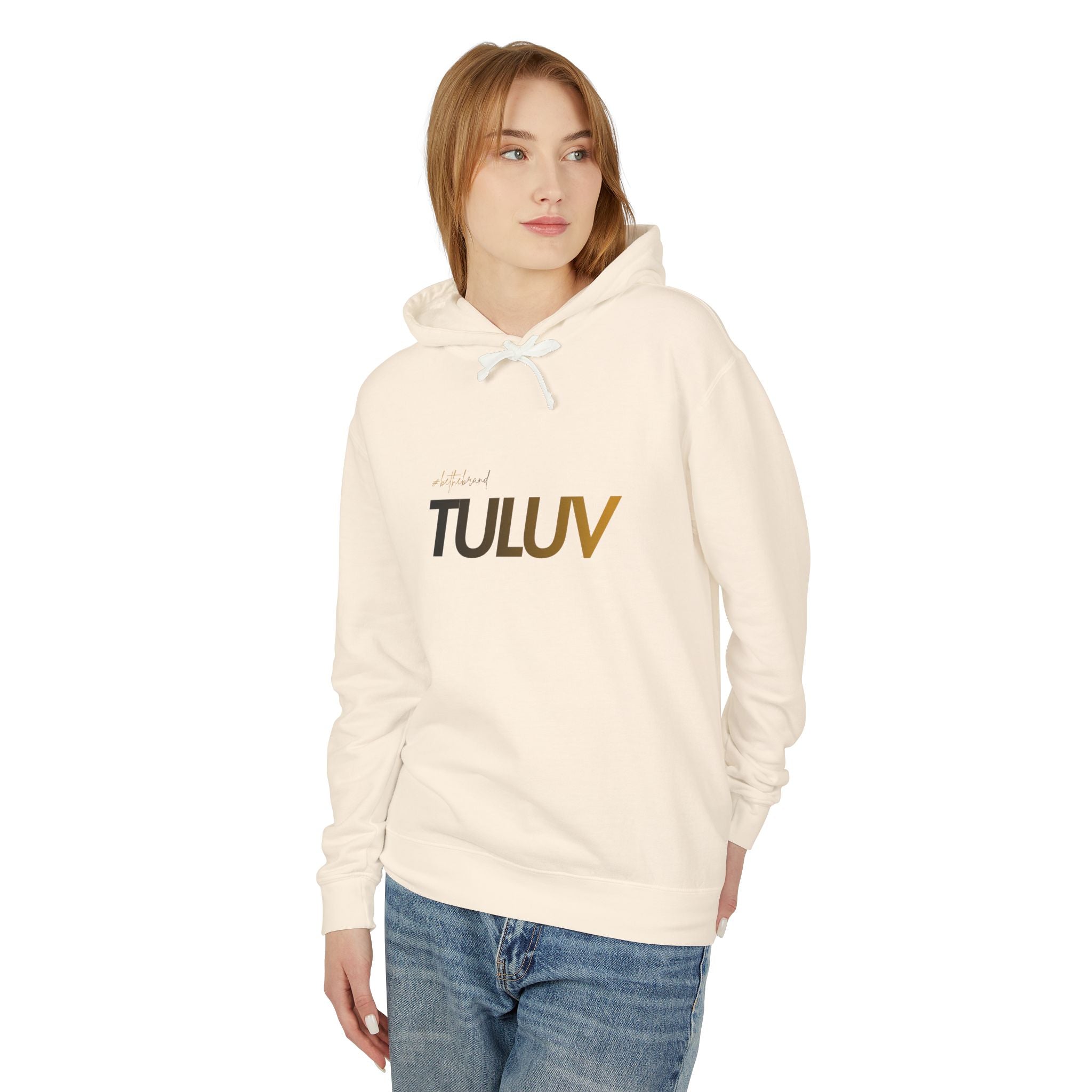 Tuluv Logo Hoodie — Lightweight Cream Pullover - TULUV