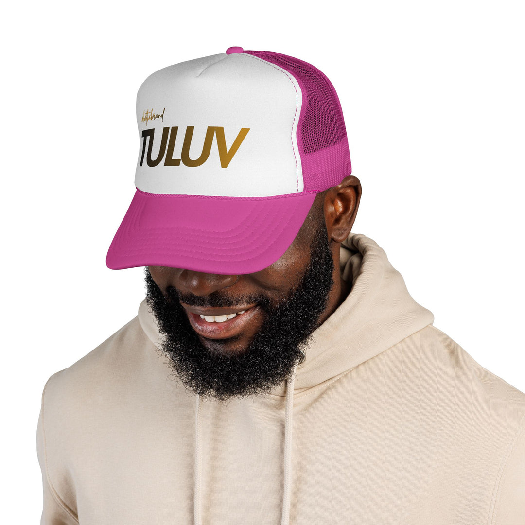 TULUV Trucker Cap — Retro Mesh Snapback Hat with Gold Script - TULUV