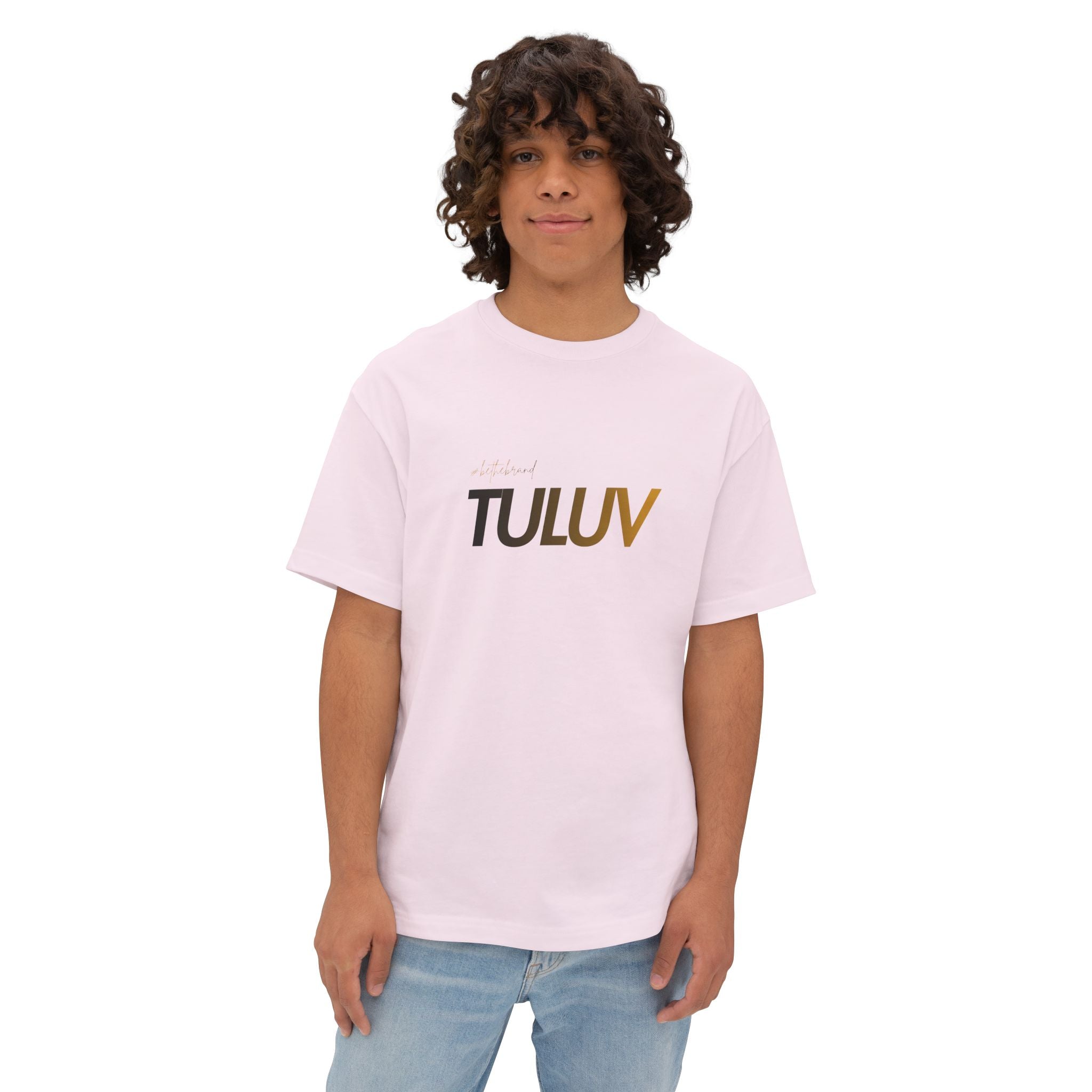 Tee — Minimal "TULUV" Logo Oversized Boxy T-Shirt - TULUV