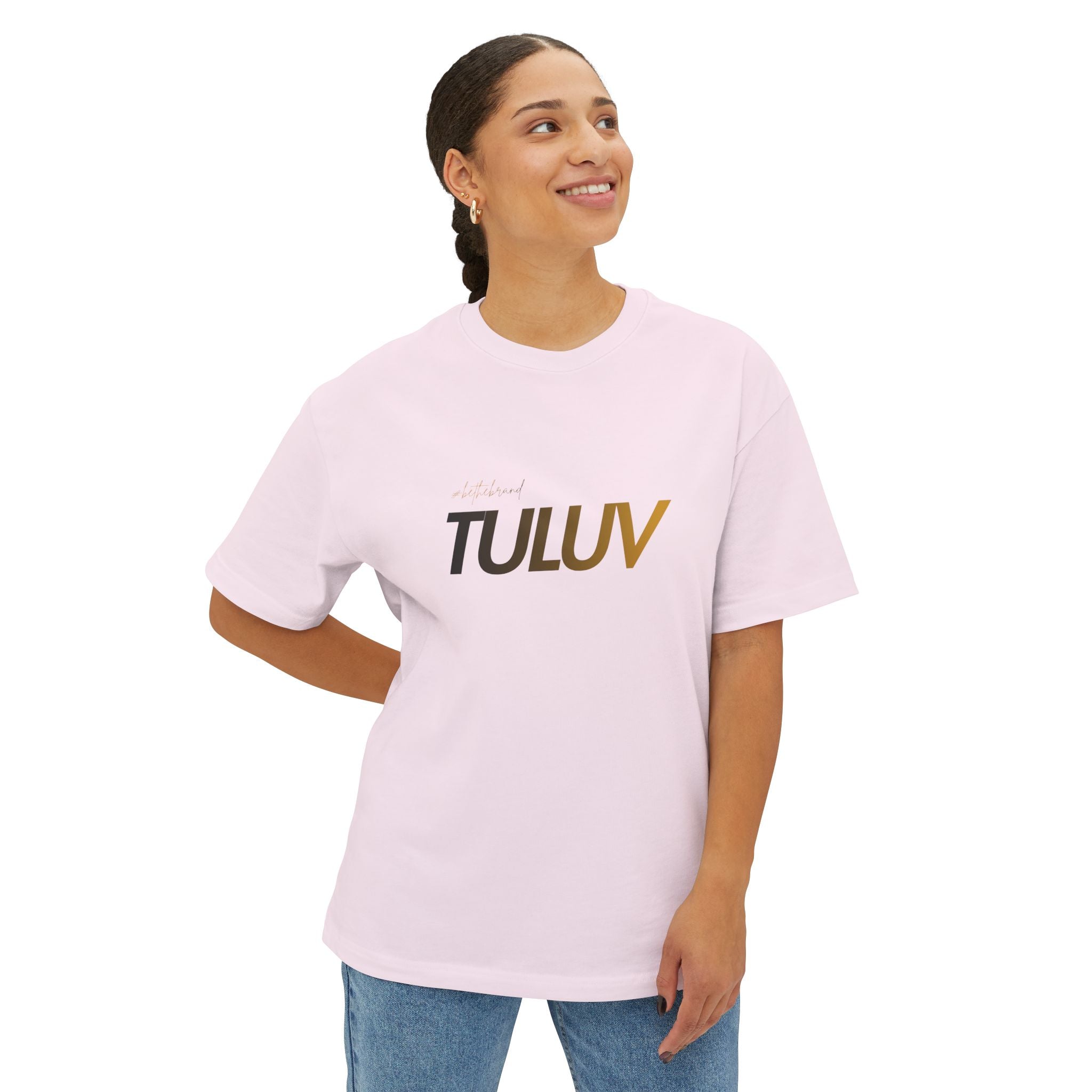 Tee — Minimal "TULUV" Logo Oversized Boxy T-Shirt - TULUV