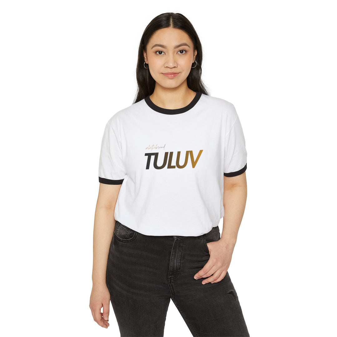 T-Shirt — Retro Ringer Tee with "TULUV" Logo - TULUV