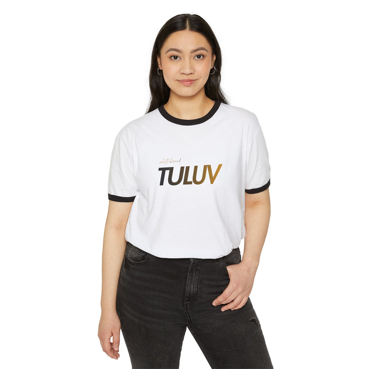T-Shirt — Retro Ringer Tee with "TULUV" Logo - TULUV