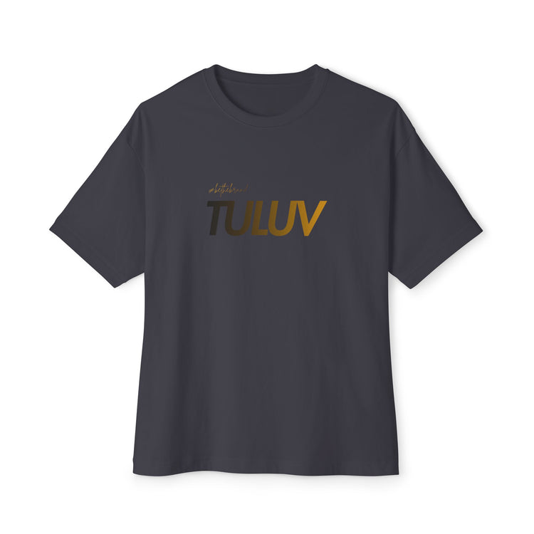 Tee — Minimal "TULUV" Logo Oversized Boxy T-Shirt - TULUV
