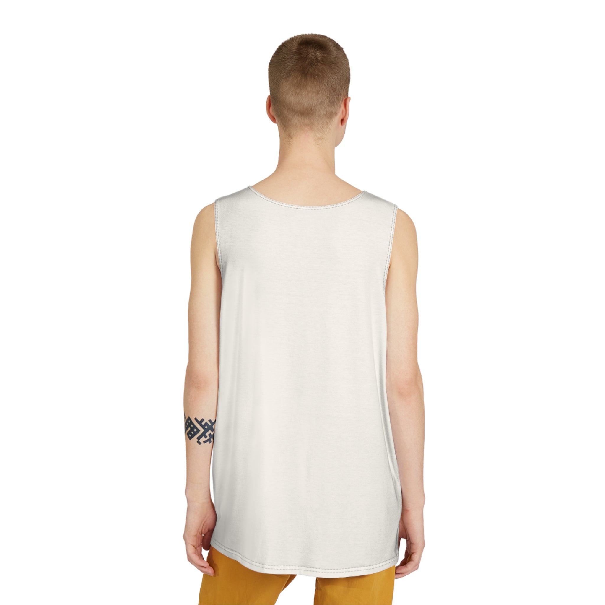 Men's All-Over Print Tank Top — Minimal White Summer Muscle Tee - TULUV