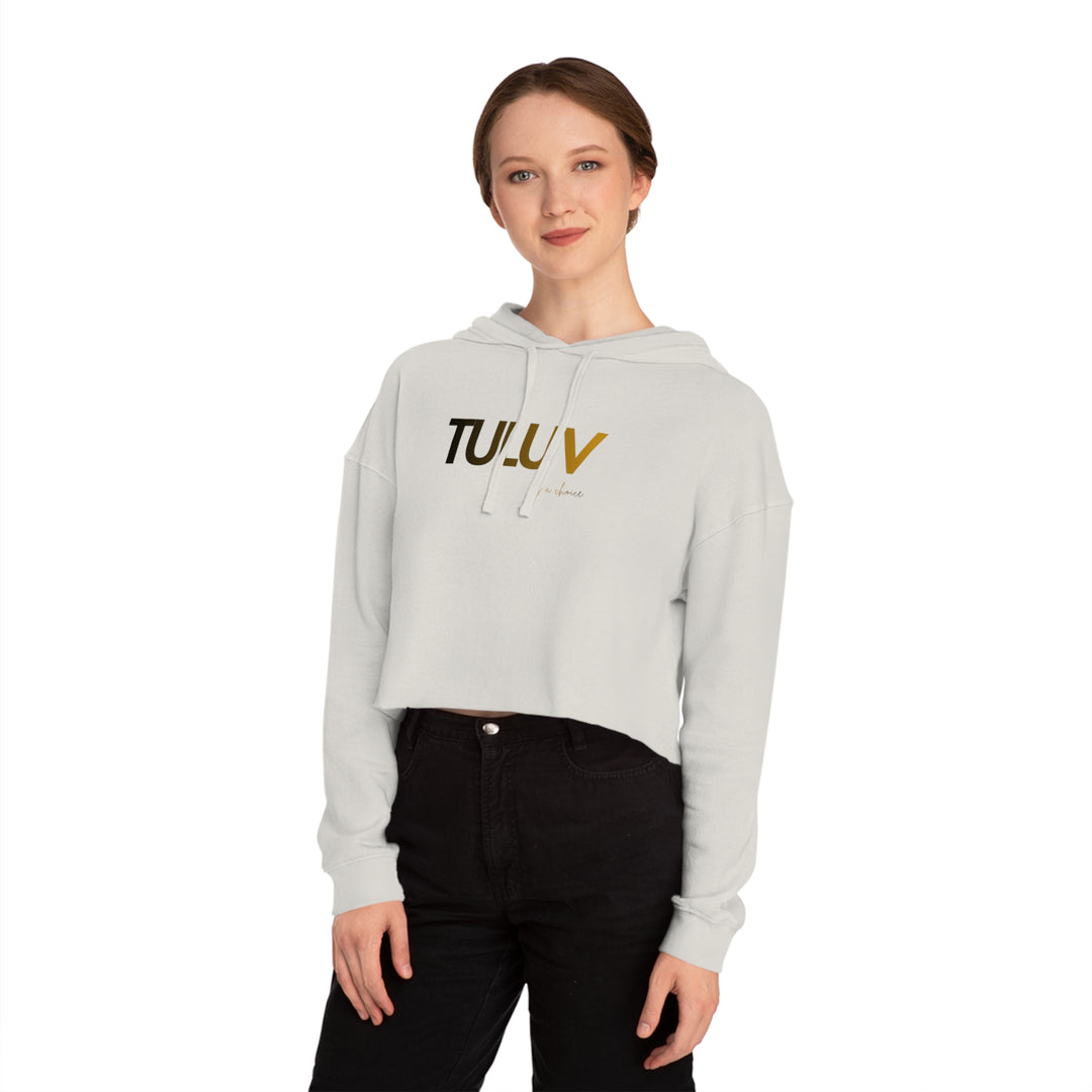 Tuluv Cropped Hoodie — Women's Minimal Logo Hooded Sweatshirt - TULUV