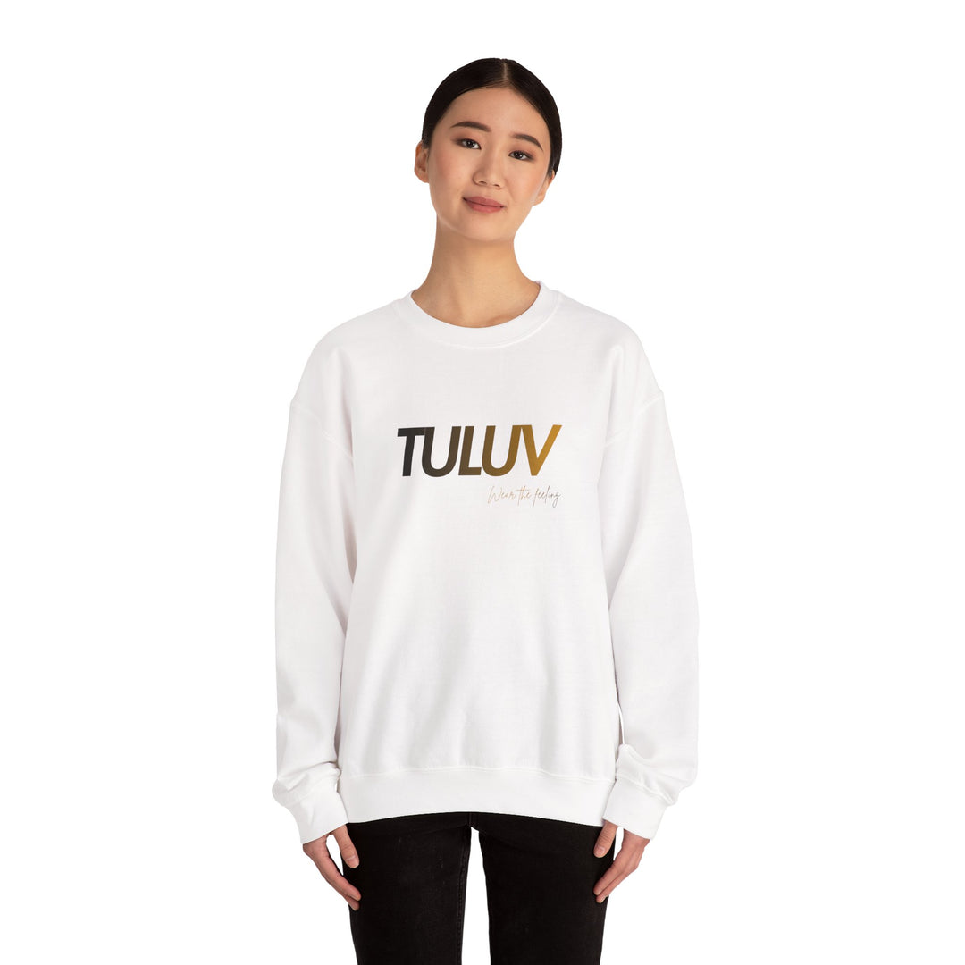TULUV Logo Crewneck Sweatshirt — Minimalist White Pullover - TULUV